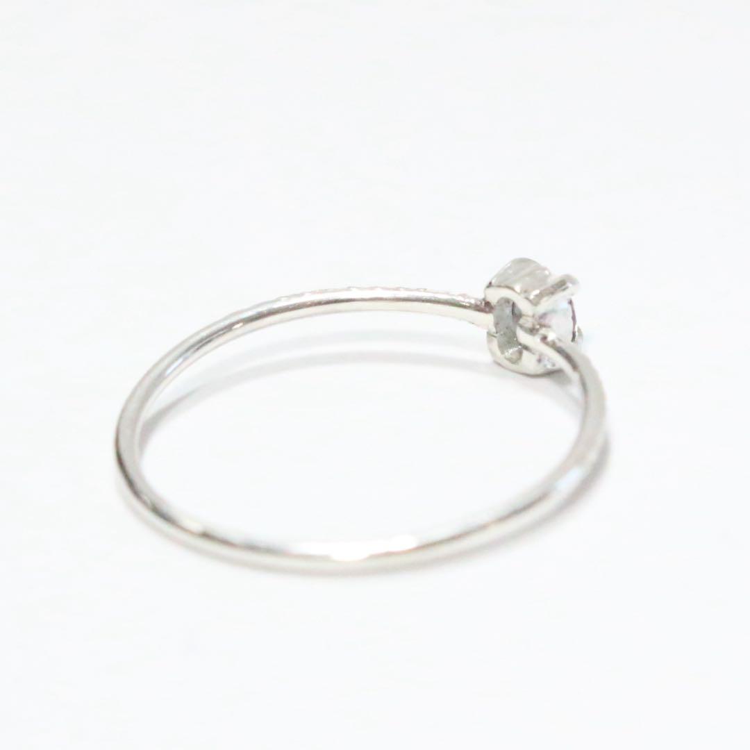 青紫色キラ✴︎カラーチェンジガーネット細身両サイドミル打ちシルバーリング11号