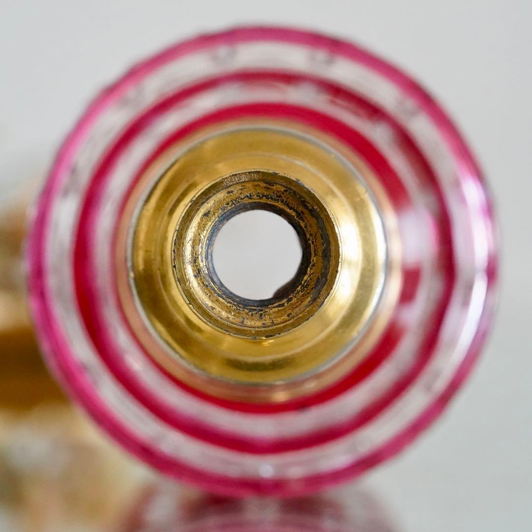 金赤被せ★オールドバカラ ディアマン エトワール 星型カット香水瓶★アトマイザー