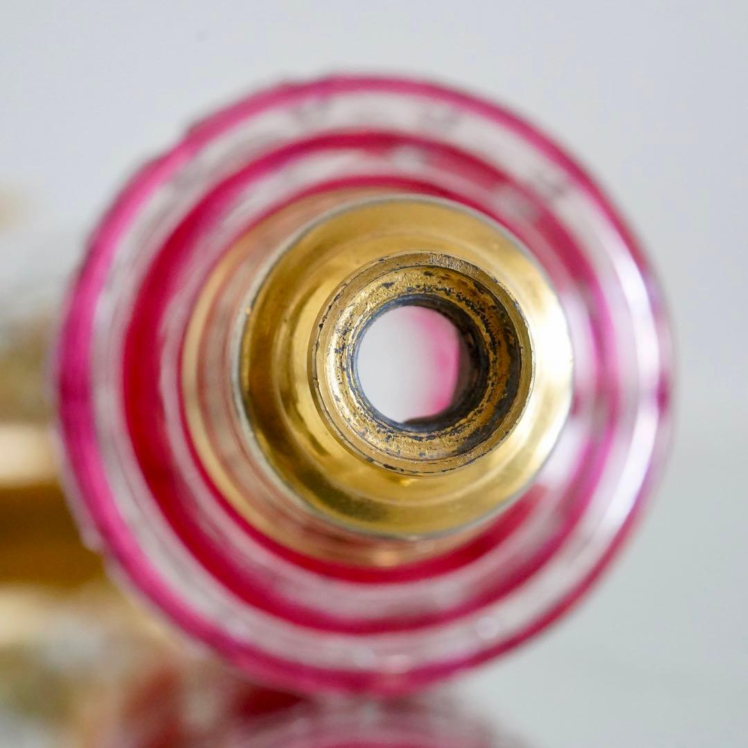 金赤被せ★オールドバカラ ディアマン エトワール 星型カット香水瓶★アトマイザー