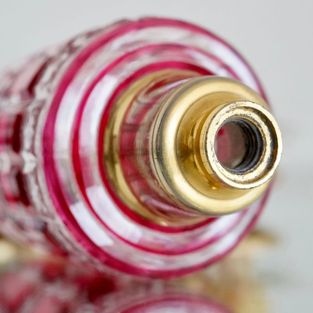 金赤被せ★オールドバカラ ディアマン エトワール 星型カット香水瓶★アトマイザー