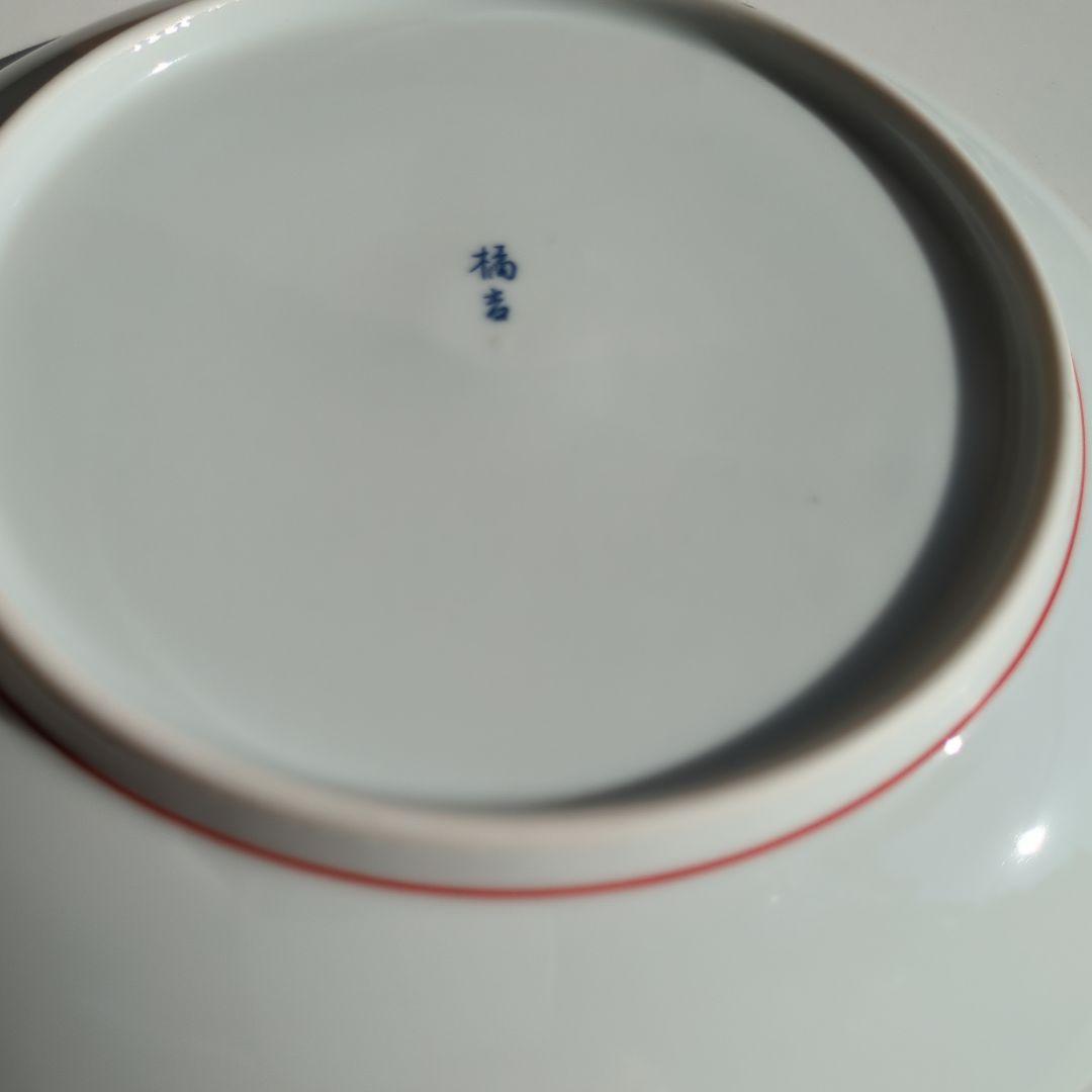 たち吉　赤絵花鳥　中皿　5枚セット　輪花皿　古伊万里　和皿　鳳凰　橘吉