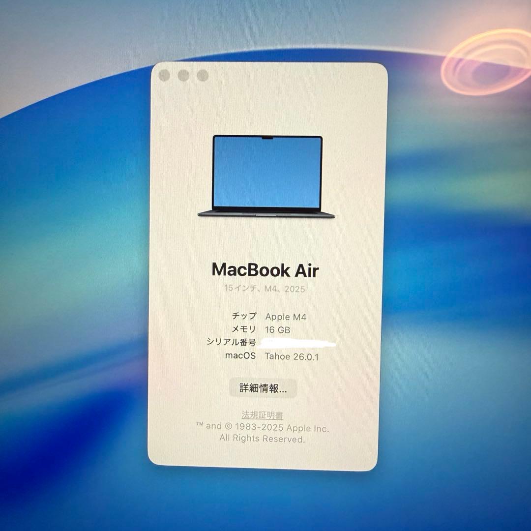 MacBook本体 Apple MacBook Air M4 16GB 256gb