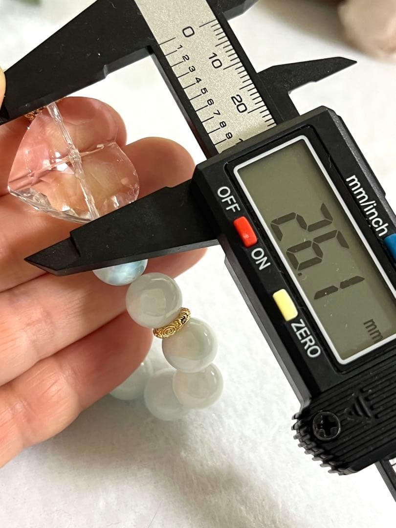 アイスラリマーと水晶のハートのブレスレット