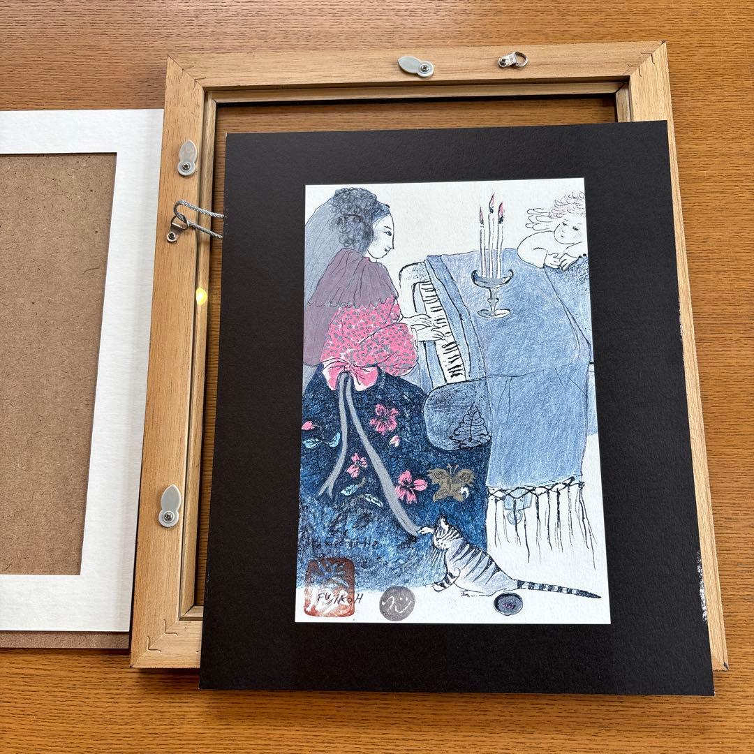 フジ子ヘミング ノクターン ピアノ ネコ 朱印 アート エンジェル ドレス