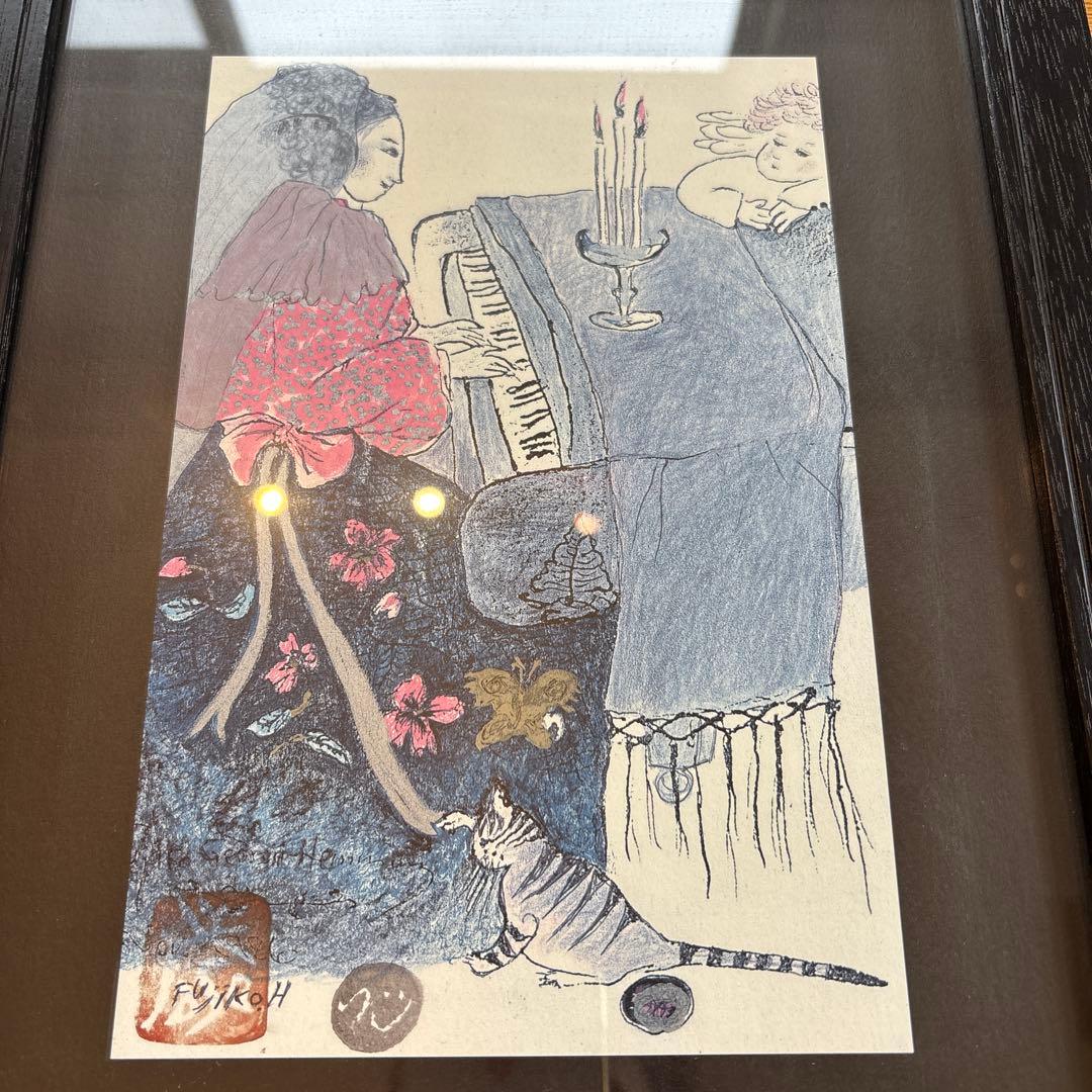 フジ子ヘミング ノクターン ピアノ ネコ 朱印 アート エンジェル ドレス