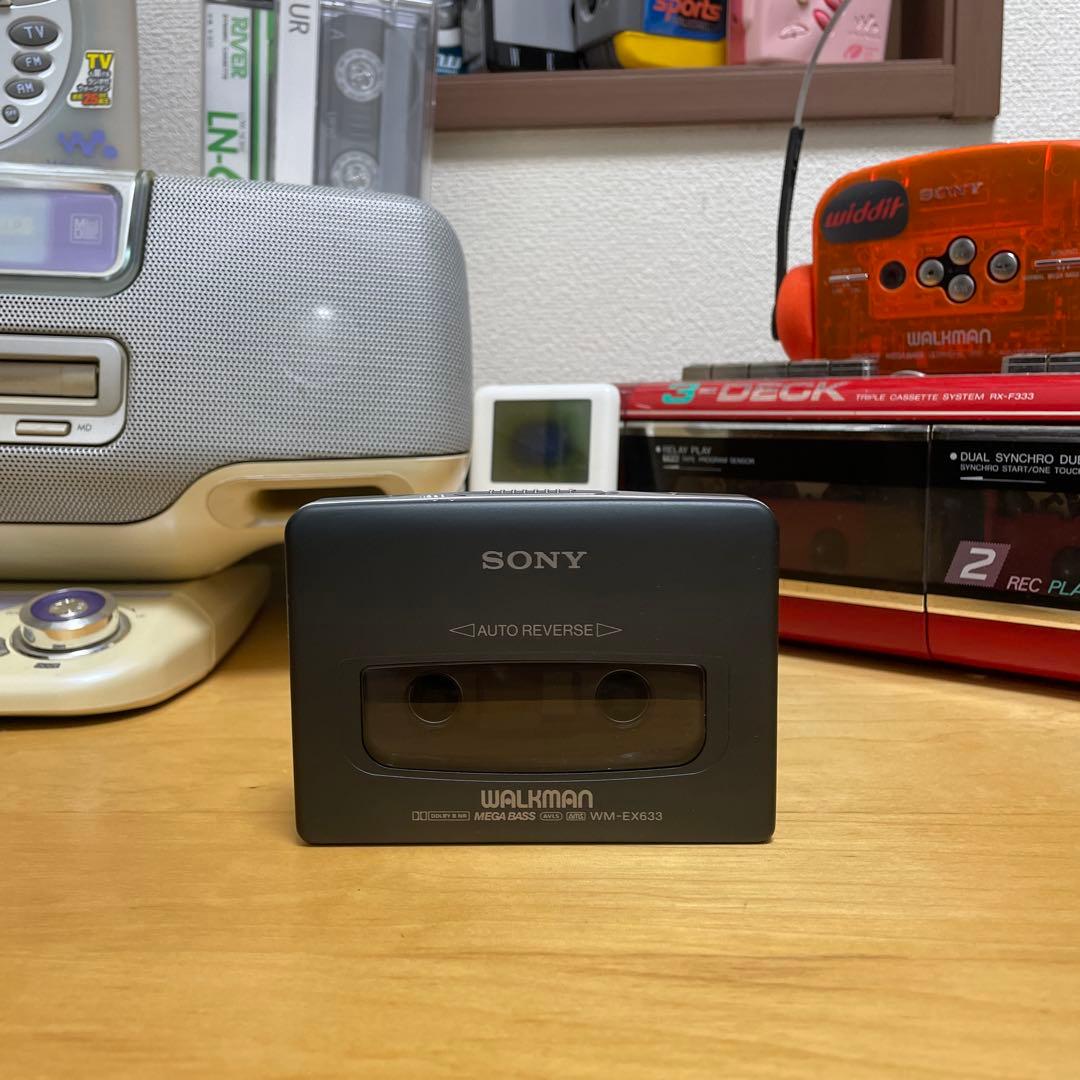 ［整備済現状品］WM-EX633 カセットウォークマン イヤホン、ケース付き