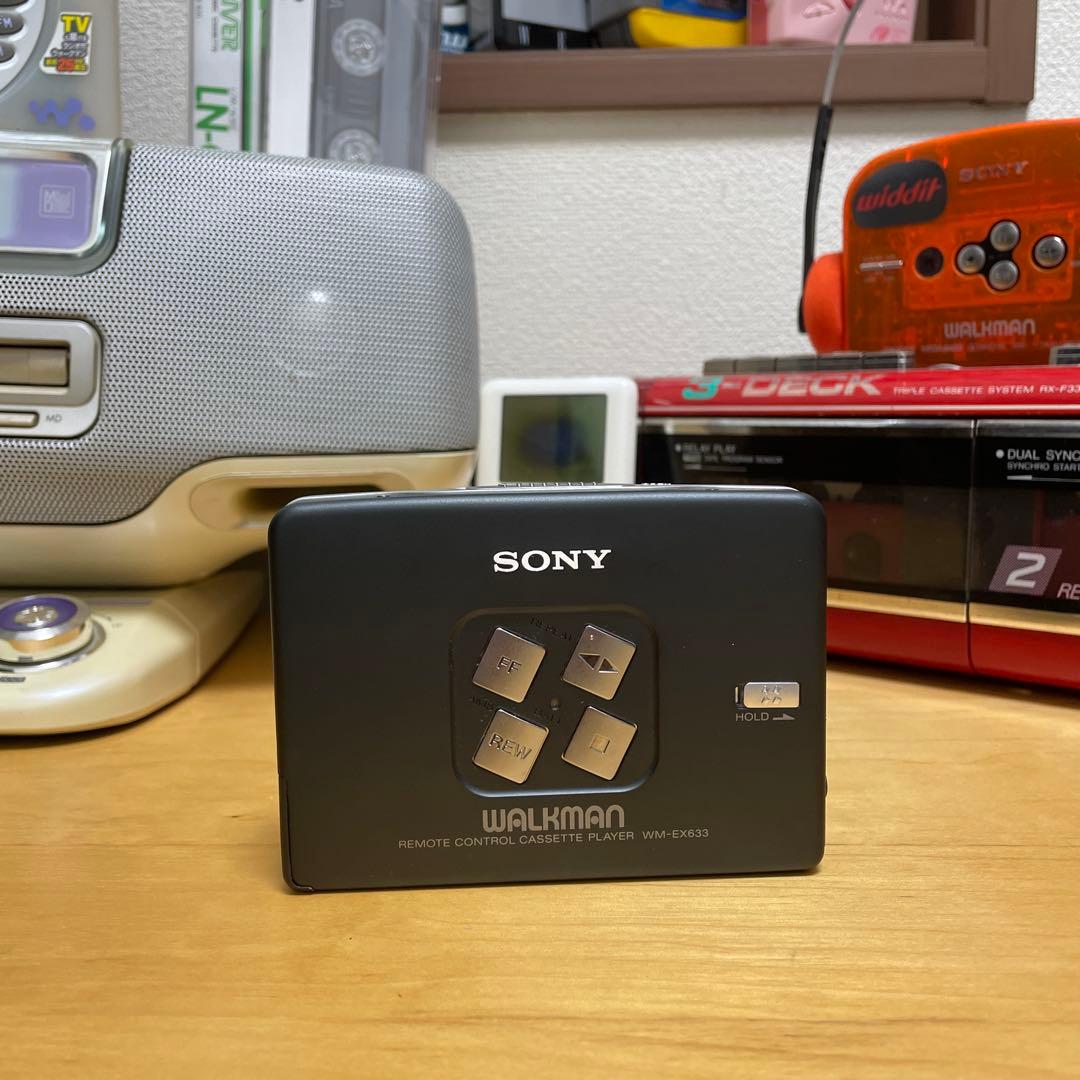 ［整備済現状品］WM-EX633 カセットウォークマン イヤホン、ケース付き