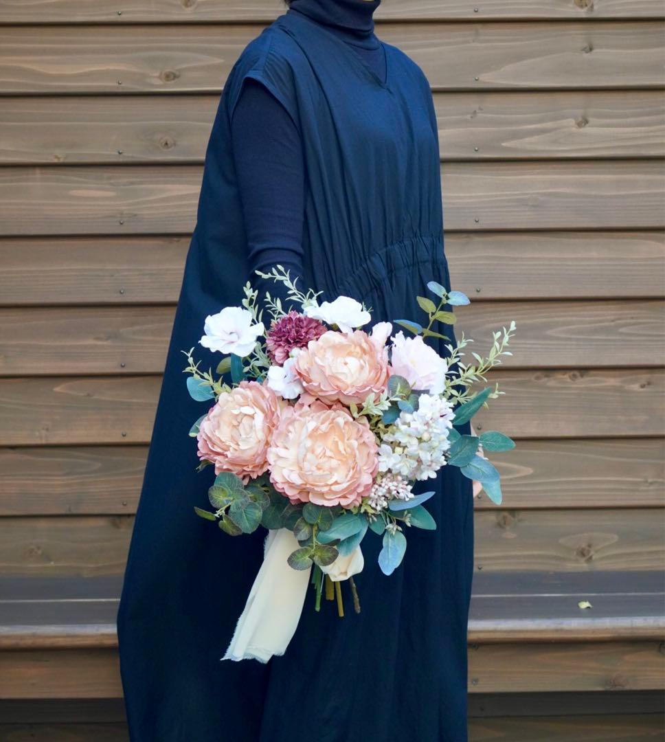 ✿おしゃれなアンティークピンク　ピオニーナチュラルブーケ （造花）新品　未使用品