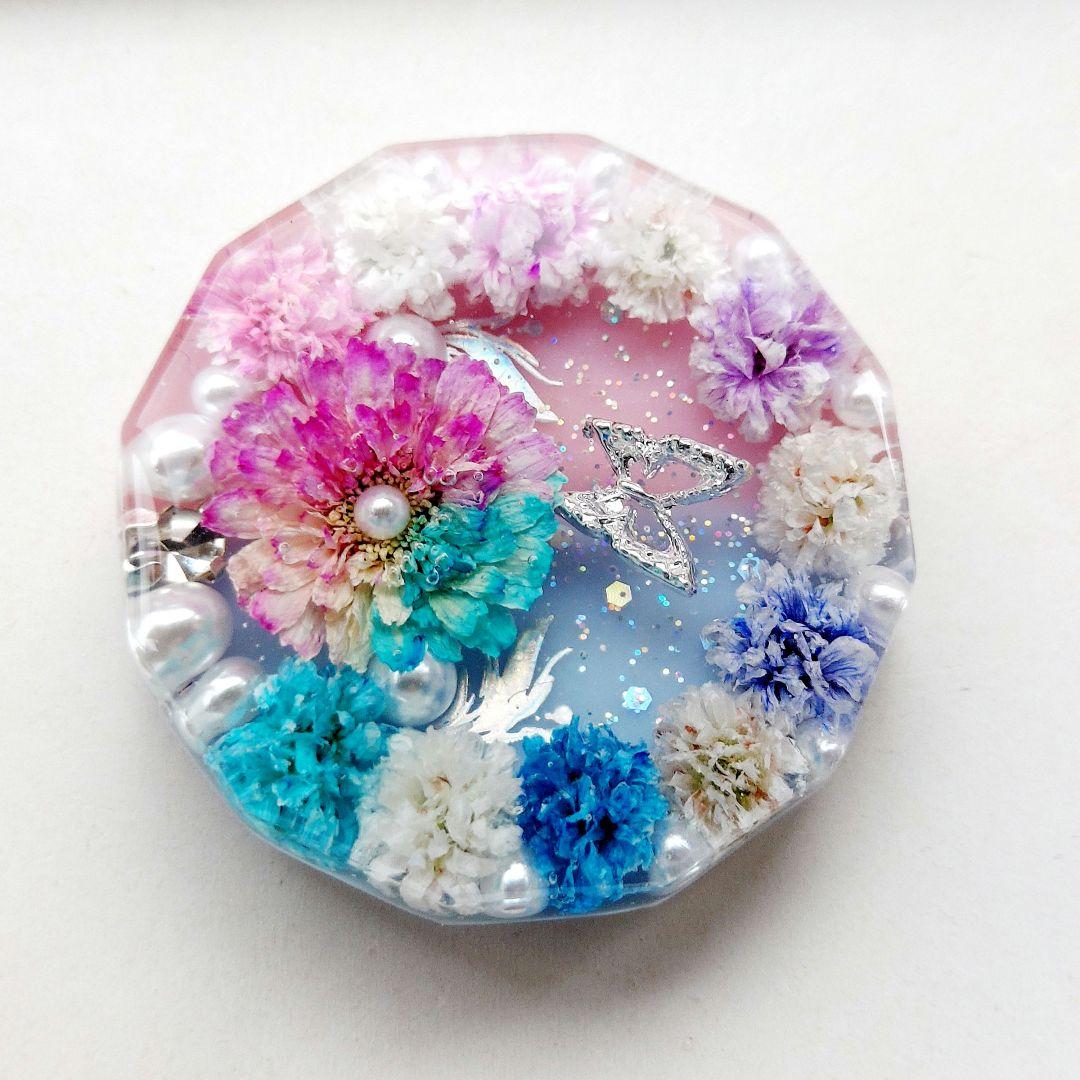 【1323】レジン　マトリカリア　ヘアゴム　ポニーフック　ブロ―チ　ハンドメイド