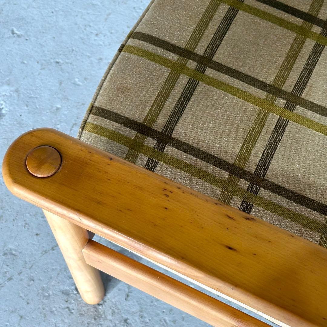 ✿昭和レトロ✿ カリモク ヴィンテージ木製チェア クラシック 布座面チェア②