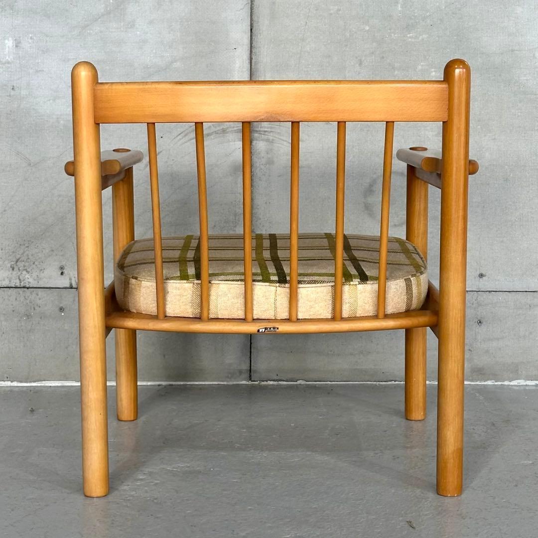 ✿昭和レトロ✿ カリモク ヴィンテージ木製チェア クラシック 布座面チェア②