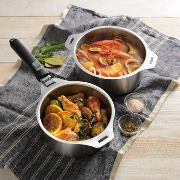 燕三 IH対応 ハンドル着脱式鍋 2点セット(14cm・16cm)