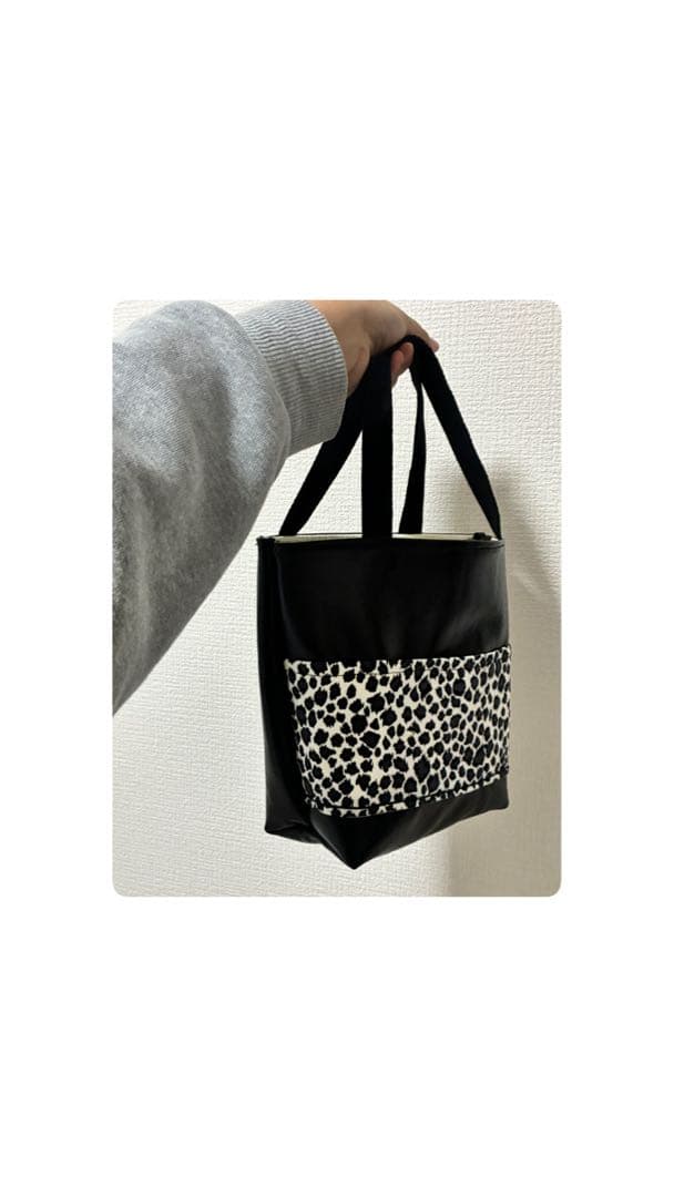 ヒョウ柄アクセント トートバッグ