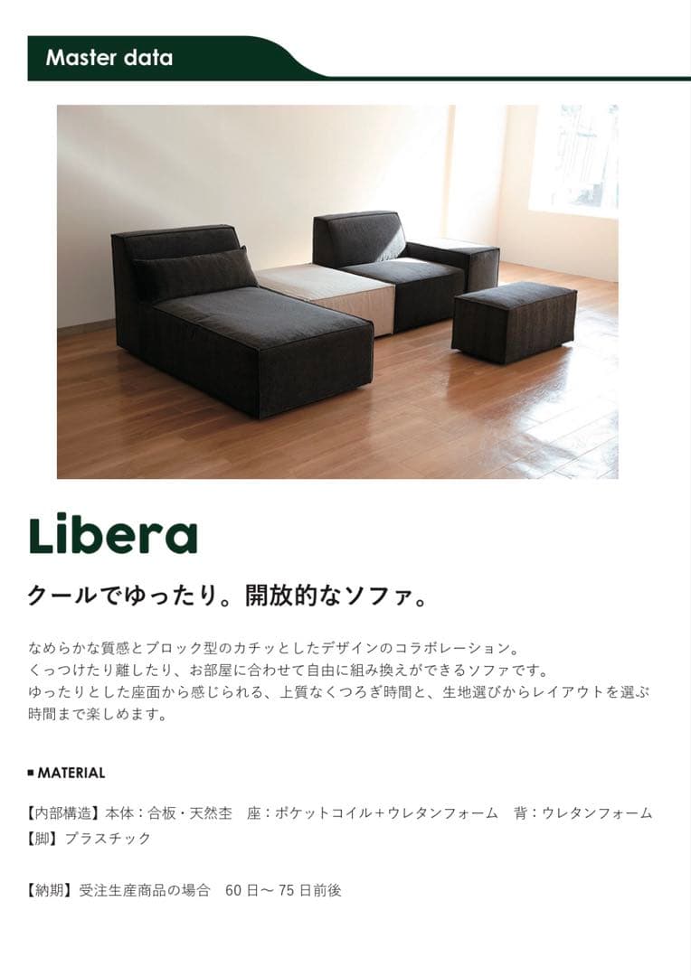 【高級ライン】LIVING HOUSE Libera（リベラ）ソファセット