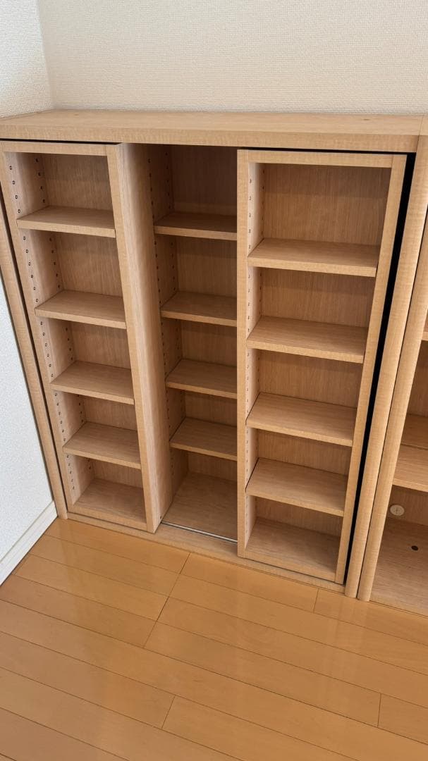 美品 大塚家具 書棚 スライドオープン 小島工芸 90×110×30cm
