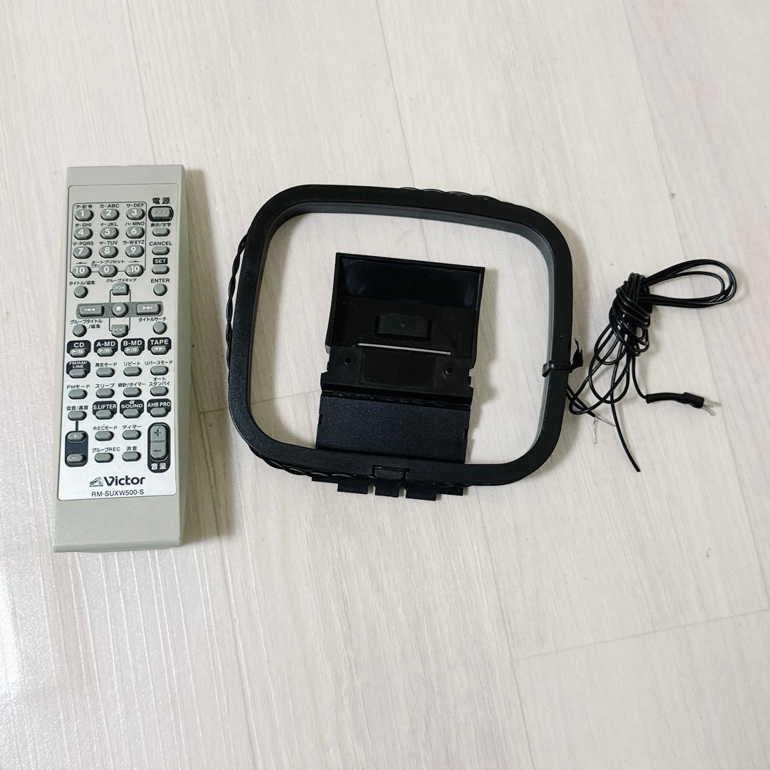 2457【美品】Victor UX-W500 CD-MD リモコン付き