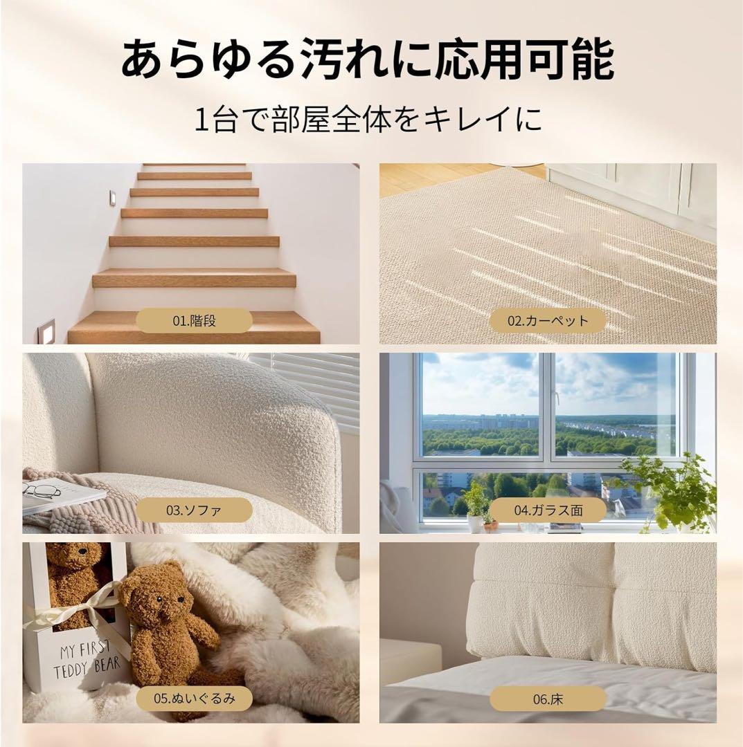 【超美品】リンサークリーナー スチームクリーナー ブラシヘッド&T字型ヘッド付属