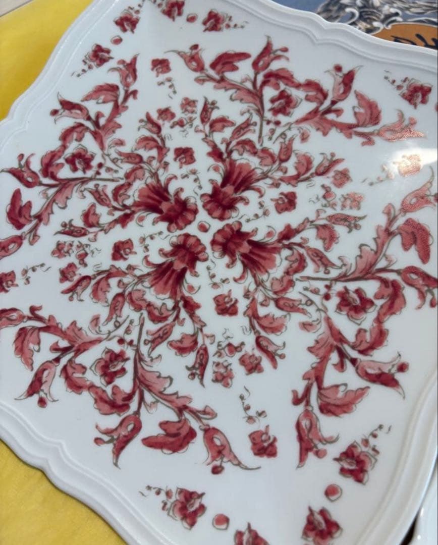 新品　リチャードジノリ　バベルロッソ　バベルブルー　スクエアプレート　皿