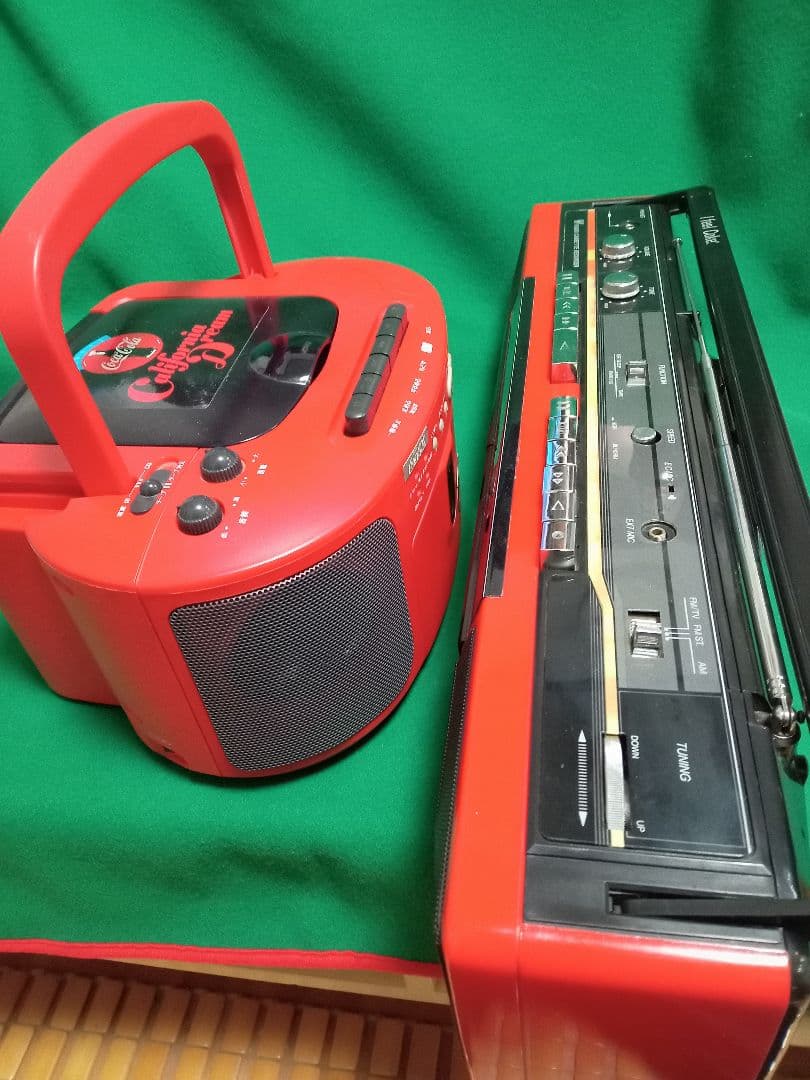 Coca-Cola ラジカセ 赤、CD2台セットジャンク品