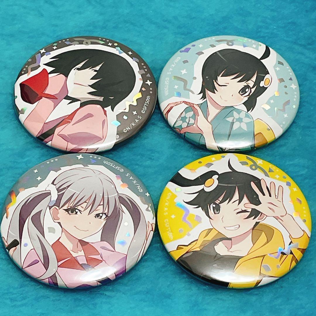 【限定】シャフト展 物語シリーズ 姉妹/扇/老倉 缶バッジ＆ひたぎアクスタ