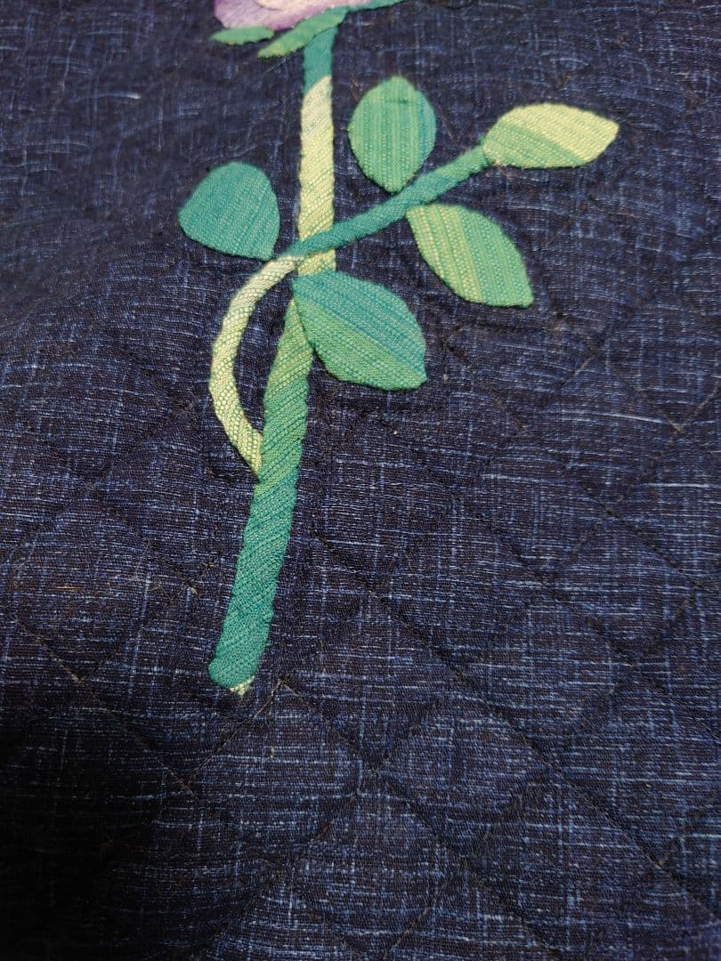 阿波しじら織　バラのバッグ