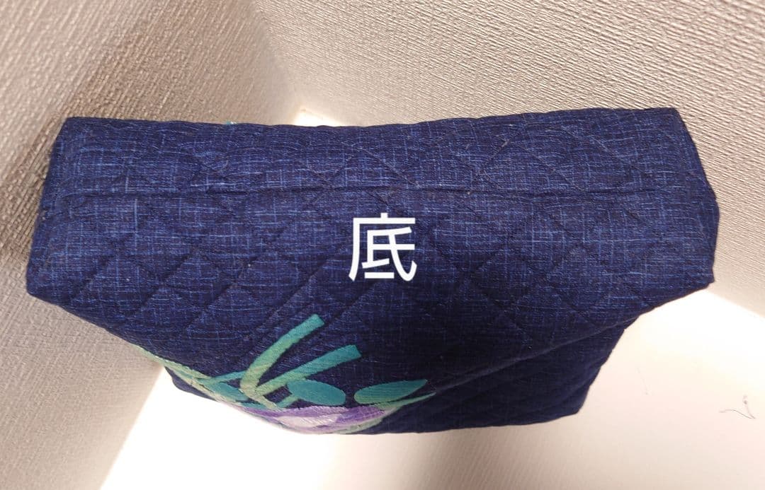 阿波しじら織　バラのバッグ