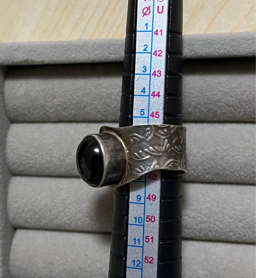 天然石 パワーストーン シルバーリング　ヴィンテージ　インド産　1点物