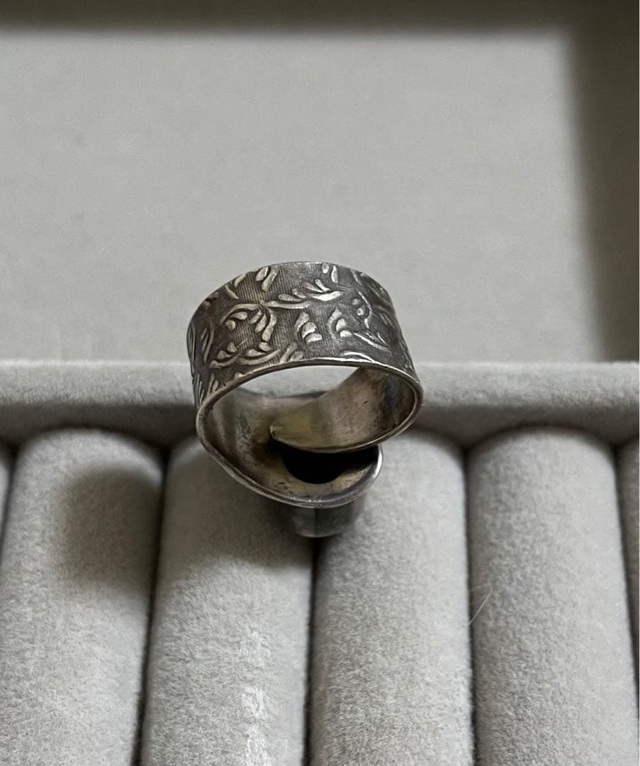 天然石 パワーストーン シルバーリング　ヴィンテージ　インド産　1点物