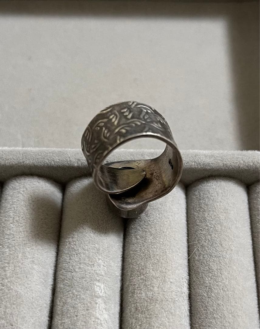 天然石 パワーストーン シルバーリング　ヴィンテージ　インド産　1点物