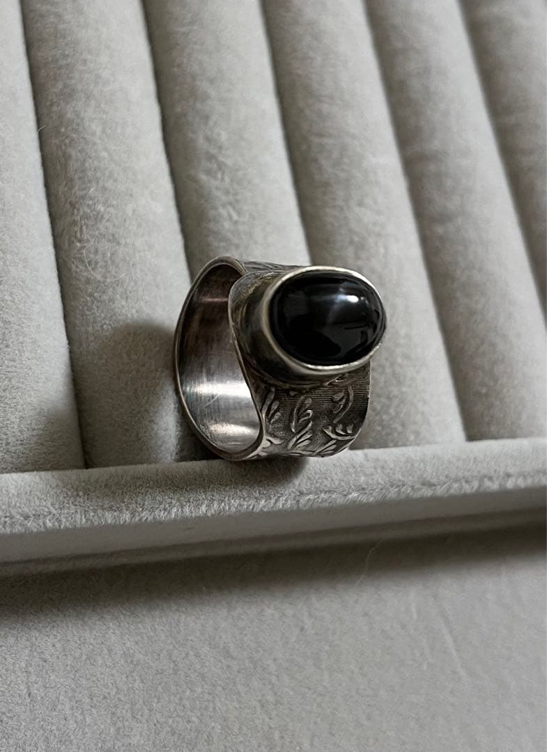 天然石 パワーストーン シルバーリング　ヴィンテージ　インド産　1点物