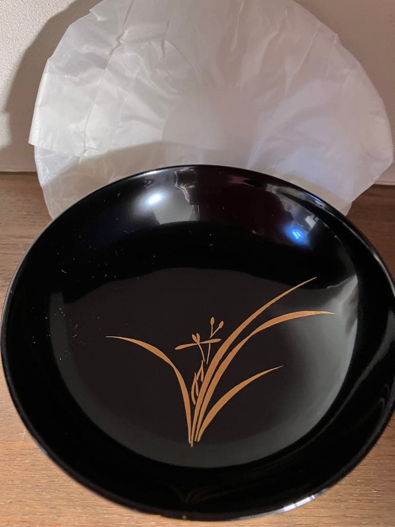 【極美品】漆器 蒔絵吸物椀 5客「高仙似四君子」本漆 72g軽量