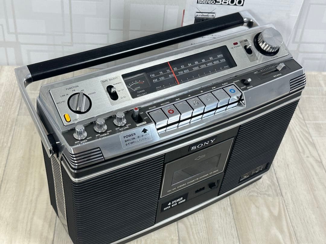 動作品 ソニー SONY CF-3800 最高級ステレオラジカセ 昭和名機ラジオ