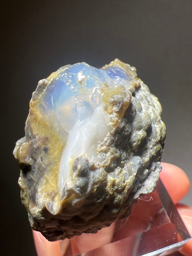 国産鉱物　福島県宝坂産　ブルーオパール(美品)