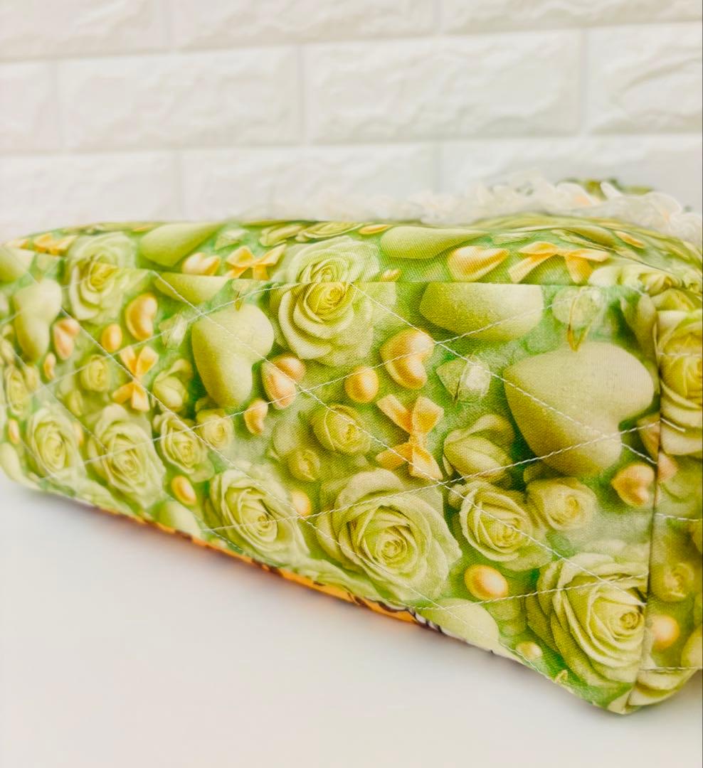 ☆*☆様 コヤンイサムチョン　インド刺繍リボン&サイドポケット巾着袋♡キルトバッ