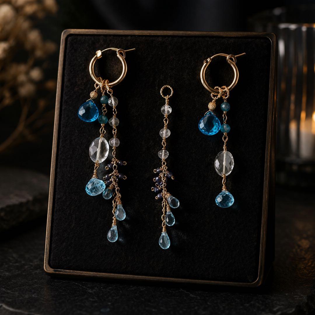 14kgf スイスブルートパーズxブルートパーズなどのチャームセット