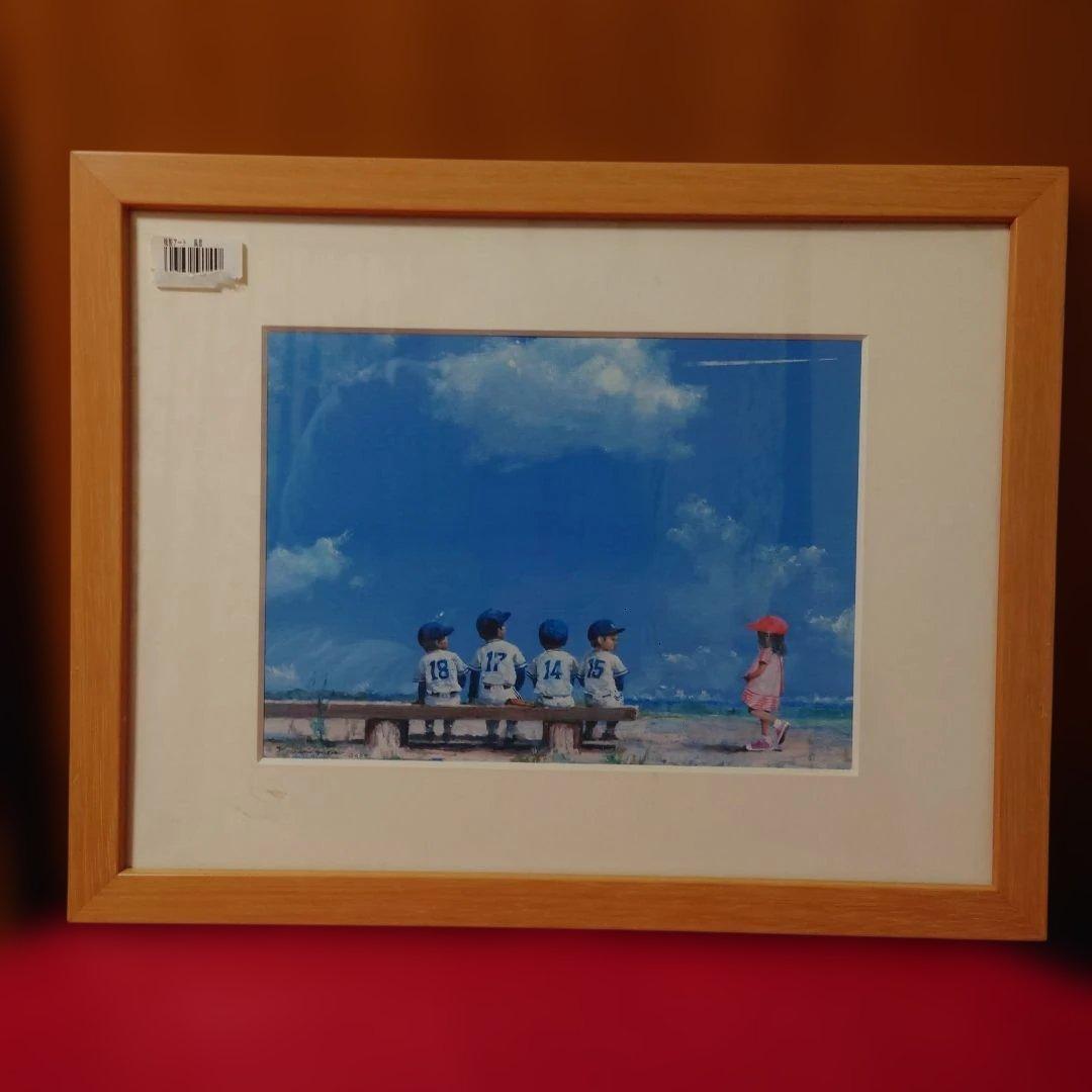 子供たちと海の風景 絵画