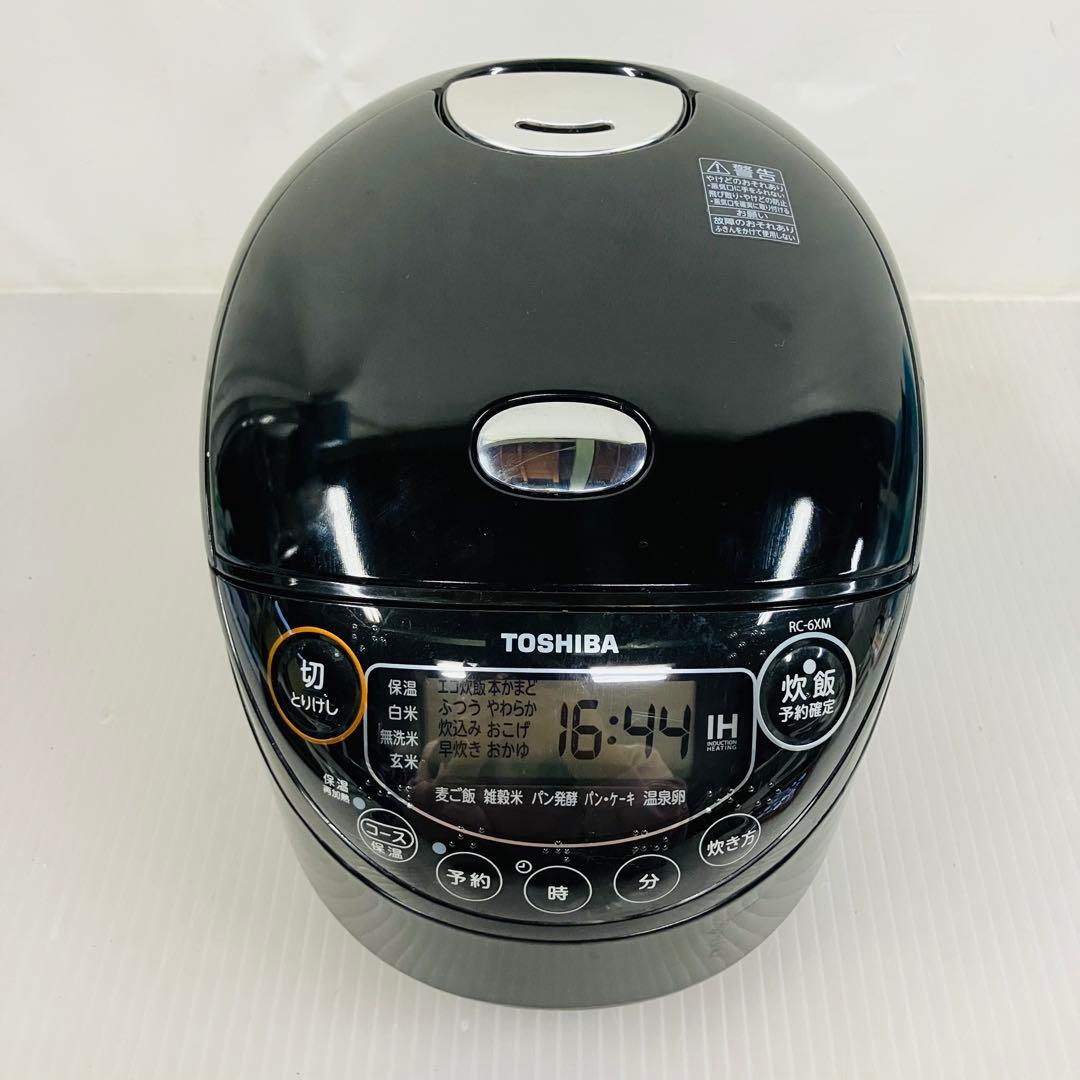 1h38. TOSHIBA RC-6XM IH炊飯器 黒 0.63l 21年製