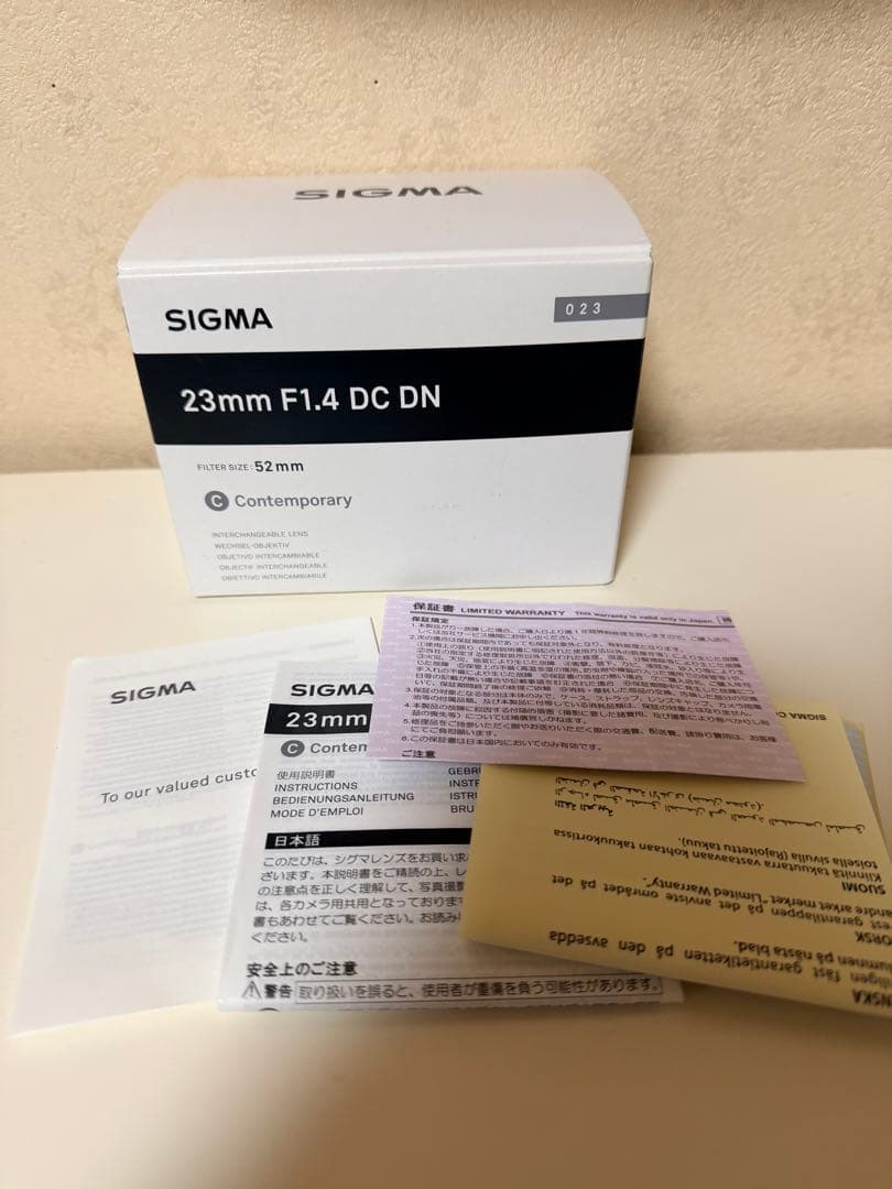 美品【Xマウント】単焦点SIGMA 23mm F1.4 DC DN
