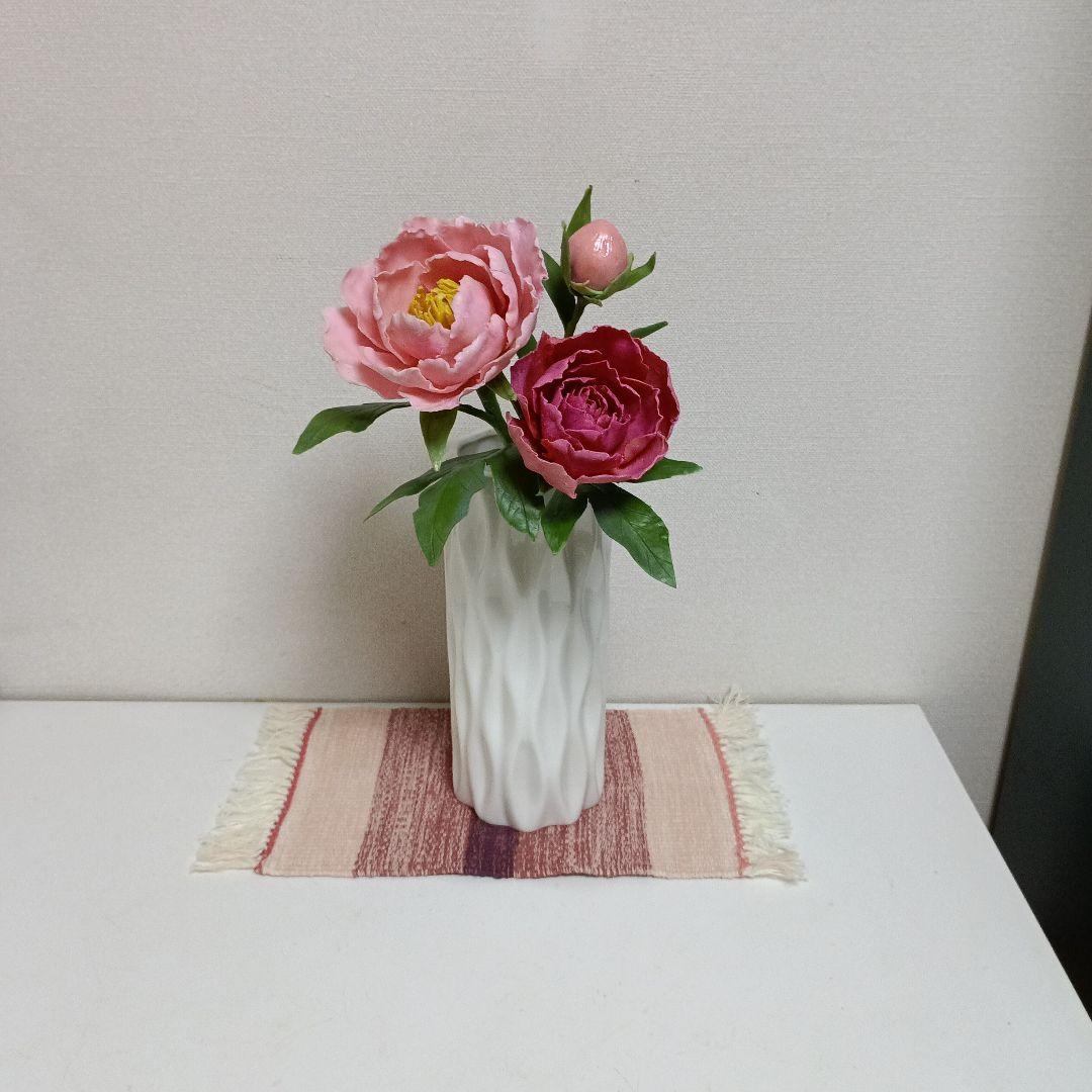 専用　ピンク系芍薬アレンジ メント　クレイフラワー 樹脂粘土