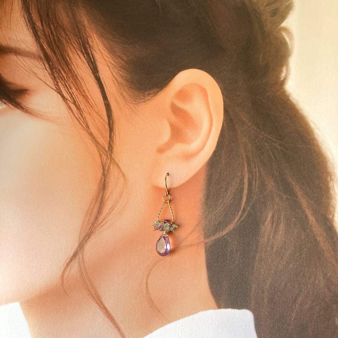 1542 大粒アメジストピアス