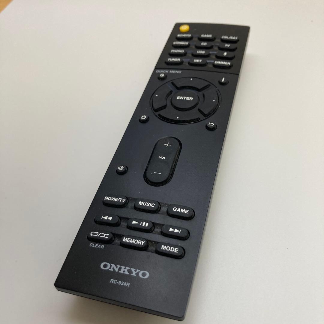 ONKYO　オンキョー　TX-L50用　純正リモコン　RC-934R　動作OK