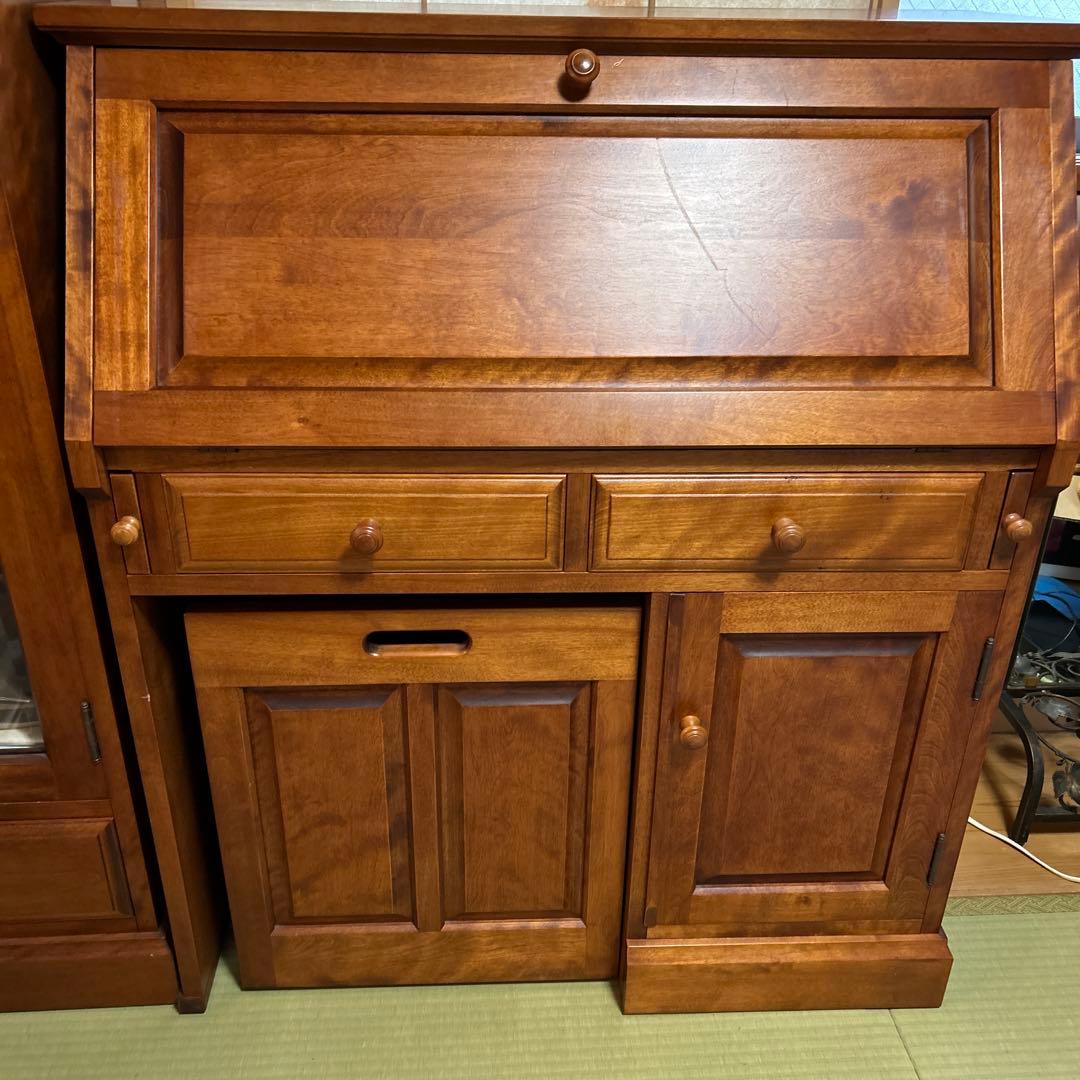 木製クラシックデスク ブラウン