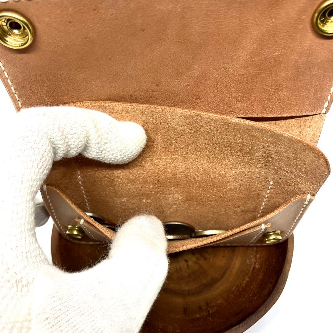 トラッカーウォレット　ショート　ナチュラル　ベージュ　生成り　アメカジ　二つ折り