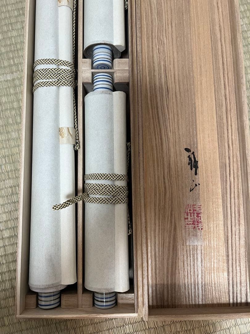 掛け軸　中村祥仙 ［黎明三友図』］三幅対 共箱 お祝い 正月掛軸 ！