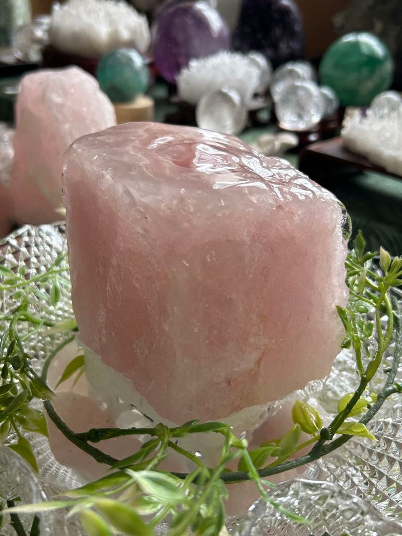 ✨破格✨絶品‼️ローズクオーツ☆噴水☆天然石⭐︎ファウンテン☆秘蔵品⭐︎1290g