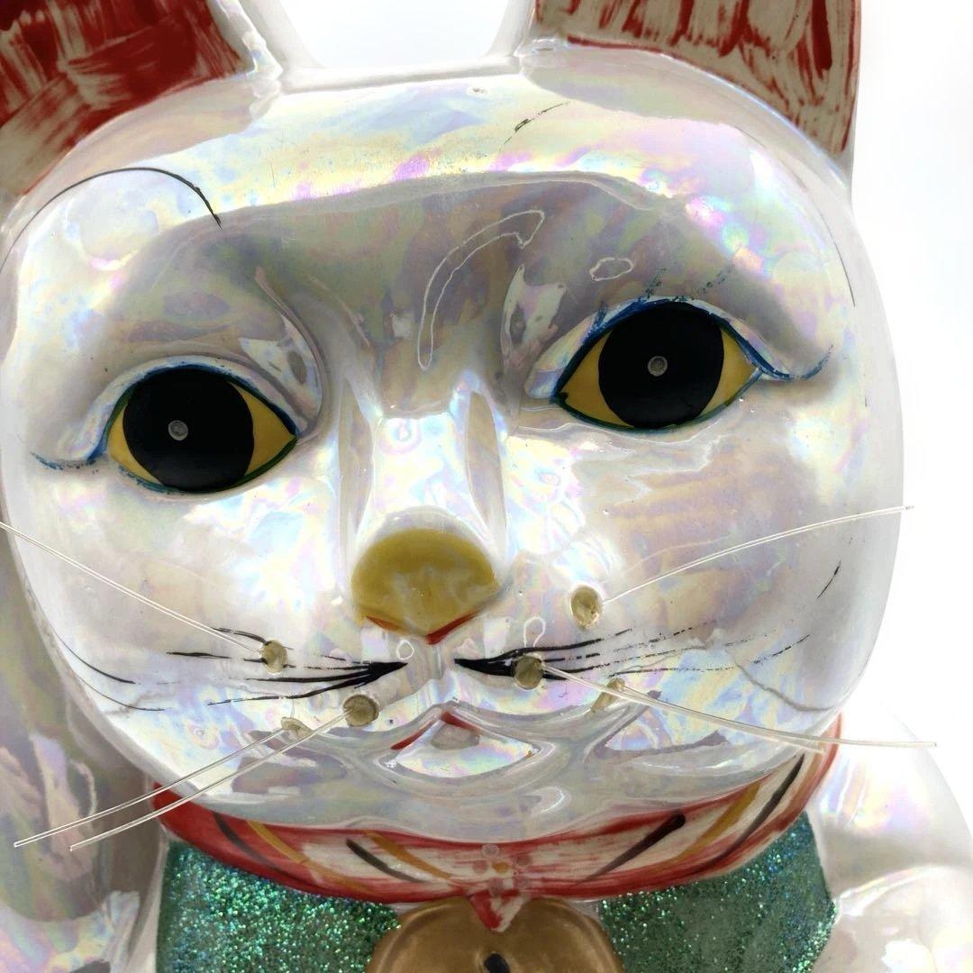 招き猫 貯金箱 右手招き 千客萬来 開運招福 特大 40cm レトロ キラキラ