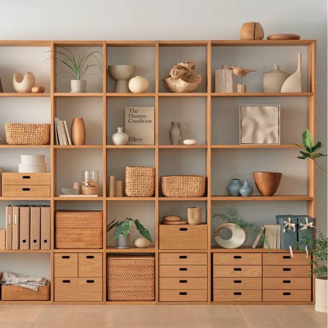 ■送料込■無印 スタッキングシェルフ 5×3 木製家具 棚 ラック収納MUJI