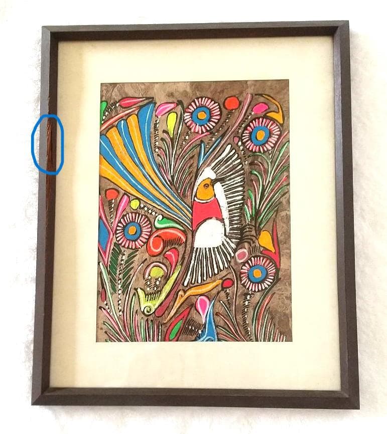 【匿名配送】 メキシコ　アート　アマテ紙　ヴィンテージ　鳥　絵画　民芸品