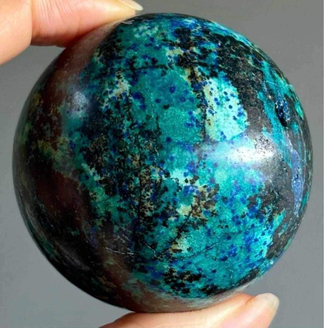 最終値下げ　希少レア　高品質　アズライト　クリソコラ　マラカイト　共生　スフィア