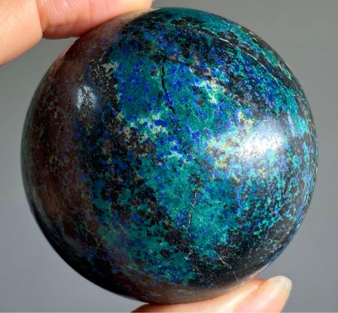 最終値下げ　希少レア　高品質　アズライト　クリソコラ　マラカイト　共生　スフィア